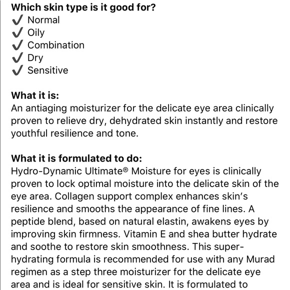 Murad hydro dynamic ultimate moisture for eyes - Picture 2 of 4